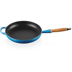 Le Creuset Poêle à frire en Fonte Émaillée avec poignée en bois, 28 cm...Vendu paramazon