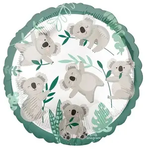 Amscan ballon aluminium rond koala eucalyptus hawaï 43cm - 4255401 pas cher