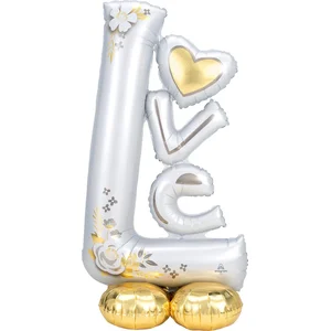 Comparateur de prix : Anagram Folieballon Airloonz Wedding Love 147 Cm Zilver/goud