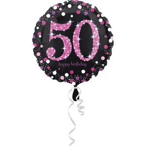 Amscan - Folieballon 50 Jaar Sparkling Celebrations Roze 43 cm pas cher