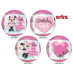 Amscan Ballon alu Orbz - ANAGRAM - 1er Anniversaire - 38 cm - 3D rond ... pas cher