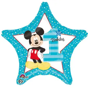 Comparateur de prix : Disney ballon aluminium étoile mickey 1er anniversaire 43cm - 3433501