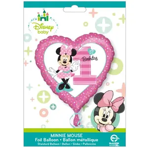 Comparateur de prix : amscan Ballon aluminium - Minnie - 1er Anniversaire - Forme de coeur - 43 cm