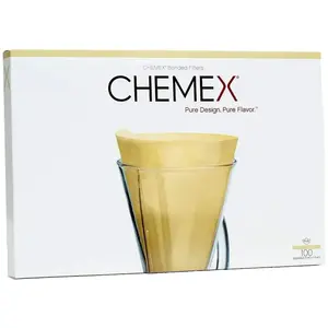 Chemex Filters Ongevouwen Bruin Voor Coffeemaker - 3-Kops - 100 stuks pas cher