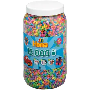 JBM Hama - 211-50 - Loisirs Créatifs - Pot 13000 Perles à Repasser - Taille Midi - Mélange Pastel pas cher
