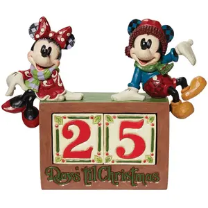 Enesco Disney Traditions Mickey & Minnie Countdown Bloc Figurine pas cher
