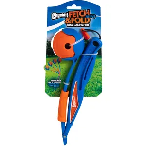 Comparateur de prix : Chuckit! Fetch & Fold Mini Launcher - 26-46 cm - Ballenwerper Hond - Werpstok Inklapbaar - Inclusief rubberen bal - Blauw/Oranje