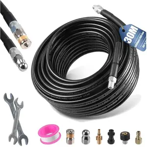 TTLIFE 30M Déboucheur Canalisation Haute Pression400 Bar, Compatible avec Nettoyeurs Haute Pression karcher K2 K3 K4 K5 K6 K7