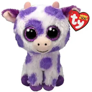 Peluche - TY - Beanie boo's S Ethel la vache - Blanc - 15 cm - Intérieur pas cher