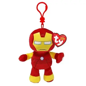 Peluche Ty Marvel Beaniee Babies Soft Porte-clés Iron Man pas cher