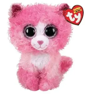 Peluche TY Beanie Boos Reagan Chat 15cm - Rose et Blanc pas cher