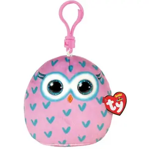 Porte-clés en peluche Ty Squish a boos Winx La Chouette Rose 8 cm pas cher