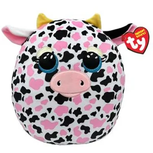Animal en peluche Ty Squish a Boos Coussin Milkshake la vache 40 cm pas cher