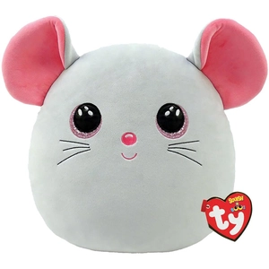 Peluche Ty Squish A Boos Medium Catnip La souris Gris et Rose pas cher