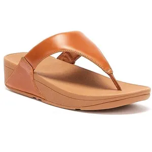 Comparateur de prix : FitFlop Lulu Leather Toepost Dames Slippers - Light Tan