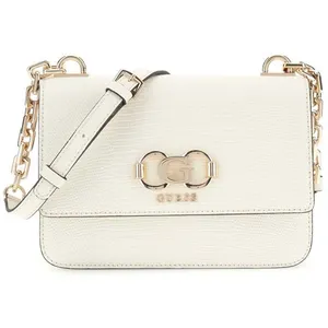 GUESS schoudertas Salinge Flap Crossbody Bag Cream White crème pas cher