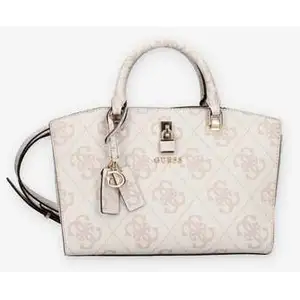 GUESS Sac à main beige vieux rose pour femme - Queensland Luxury Satchel Dove Logo 311495