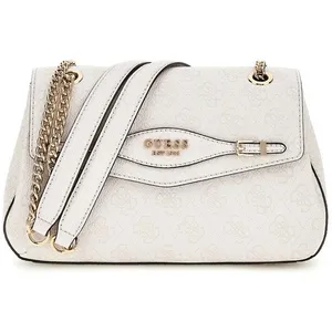 GUESS Schoudertas Katya Convertible Xbody Flap Bag White Logo CrèmeVendu parcdiscount