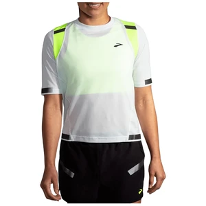 T-Shirt Manches Courtes Brooks Carbonite SS Gris Jaune Femme, Taille XS pas cher