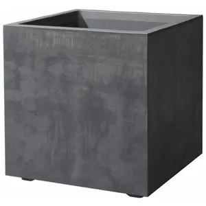 Pot de fleur Cube - DEROMA - Millennium R - Anthracite - A réserve d'eau-  39 cm pas cher