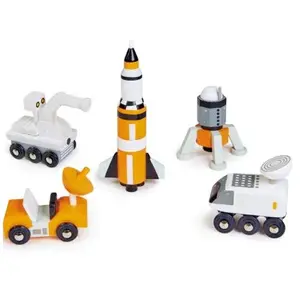 Tender Leaf Set de 5 véhicules voyageurs de l'espace en bois pas cher