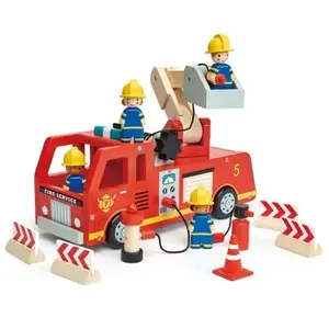 Tender Leaf Camion de pompiers en bois pas cher