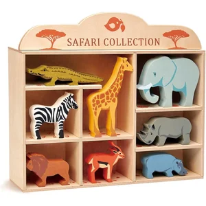 Comparateur de prix : Tender Leaf Toys Dierenset Safari 37 X 32 Cm Hout 9-delig