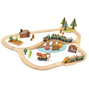Tender Leaf Circuit train en bois Pins sauvages (30 pièces) pas cher