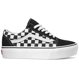 Vans UA Old Skool Plaform, Baskets basses pour femme, Black White, 38 EU