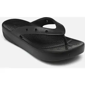 Crocs Classic Platform Flip W, Sandales coulissantes pour femme, Noir, 42/43 EU