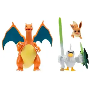 Pokémon Figurines Pack de 3 Evoli, Lauchzelot & Glurak pas cher