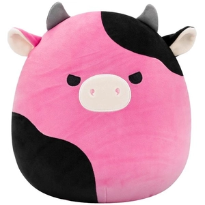 Peluche Squishmallows Black and Pink Cow with Mischievous Eyes 30 cm pas cher