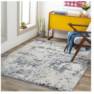 SURYA Tapis de Salon à Poils Courts Doux Abstrait Moderne SARAH 200x275cm Gris/Blanc