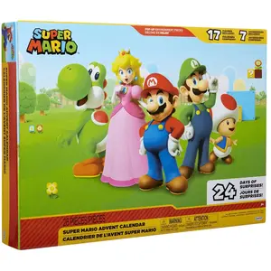 Disney Nintendo Super Mario  Calendrier de l'Avent avec 17 figurines 6cm articulées et 7 accessoires inclus   24 jours de surprises en ouvrant chaque fenêtre jour après jours (Exclusivité Amazon) pas cher