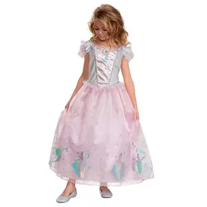 Disguise DISNEY Prinses - MULTI-Prinses, Disney Prinses Multi-Prinses jurk Deluxe, Maat S (5 - 6 jaar), Meisjes