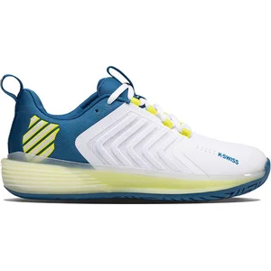 K-Swiss Ultrashot 3, Chaussures de sport pour homme, Blanc, bleu et vert, 43 EU