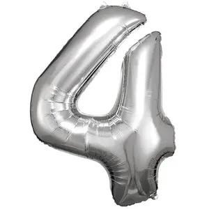 Comparateur de prix : ballon aluminium chiffre 4 88cm argent - 9906289 AMSCAN