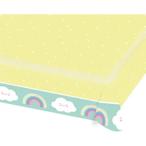Amscan Nappe en papier Petit Nuage menthe et jaune 115 x 175 cm - Jaune pas cher