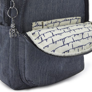 Kipling Sac À Dos Seoul S Active Denim Bleu Petit Femme 100% Polyester pas cher