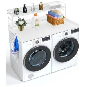 VEVOR was-droogcombinatie werkblad met 2 etages wasmachine wit pas cher