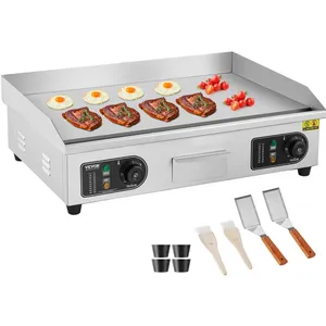 VEVOR Plancha Électrique 4000 WPlaque à Snacker Commerciale PlatePlaque de Cuisson en Fer et InoxTempérature Réglable 50-300 pas cher
