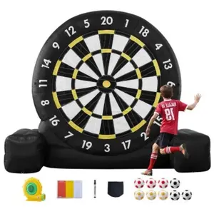 VEVOR Opblaasbaar Voetbal Dartbord 3,05 M met 9 Kickballs Dartbordspel pas cher
