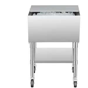 VEVOR Bac a glacons commercial, 610x484x935 mm, coffre a glace a roule... pas cher