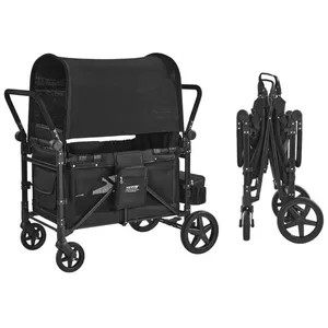 Chariot De Transport Enfant-Vevor-Charge 150 Kg-Avec Poignée Réglable-Poussette 4 Places Pour Camping-Noir pas cher