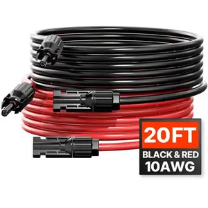 Câble d'Extension de Panneau Solaire-VEVOR-6,1 m, 10 AWG-avec Connecte... pas cher