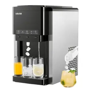 VEVOR Waterdispenser met Ijsmaker (16 Kg/Dag), 3-In-1 Tafelmodel Water...