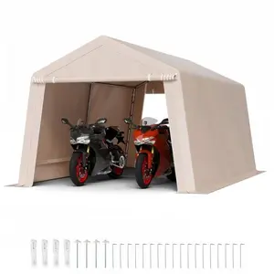 Abri de Jardin-VEVOR-305x458 cm-Tente de Rangement-avec Double Porte à Fermeture Éclair Enroulable-Abri de Stockage Portable pas cher