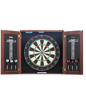 VEVOR dartkastenset officieel formaat dartbord MDF darts 45x3,8cm LED