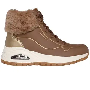 Skechers Uno Rugged - Fall Shimmer Dames Laarzen - Taupe/Goud - Maat 37 pas cher