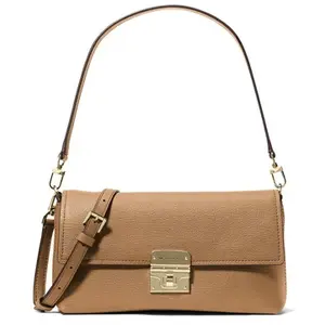 Michael Kors Addie - Sac rabat cuir Camel-Luggage 32S5G9XC8T-CAMEL pas cher